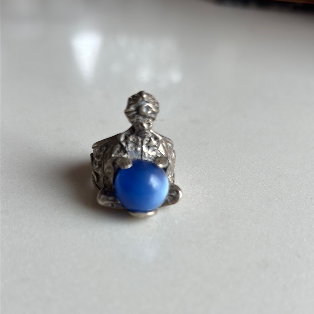 Vintage Rare Silver Genie Ring